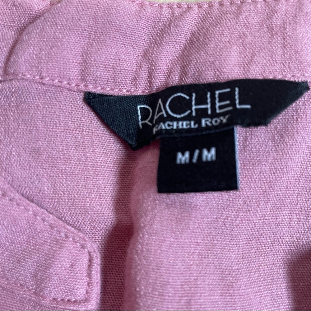 RACHEL Rachel Roy Pink V-Neck Tunic Blouse Size Medium - Picture 4 of 6